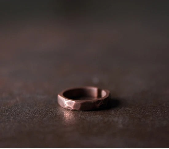 Vintage Handcarved Solid Copper Ring Collection