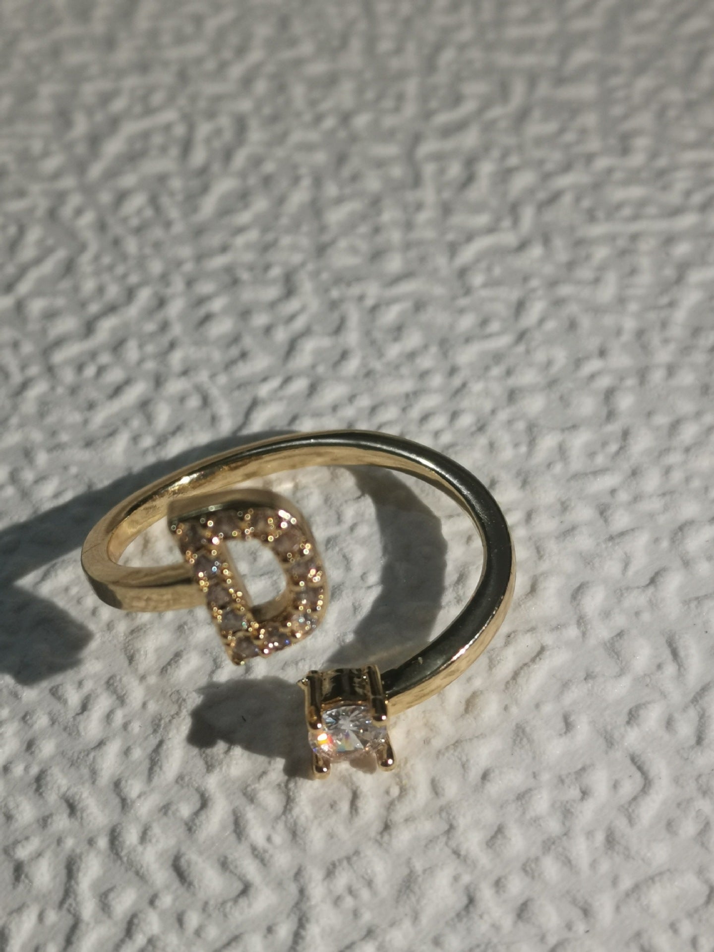 Trendy Zircon Micro-Inlaid Letters Jewelry Ring