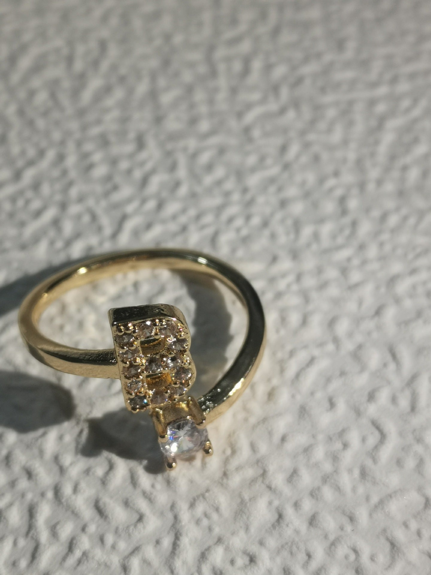 Trendy Zircon Micro-Inlaid Letters Jewelry Ring