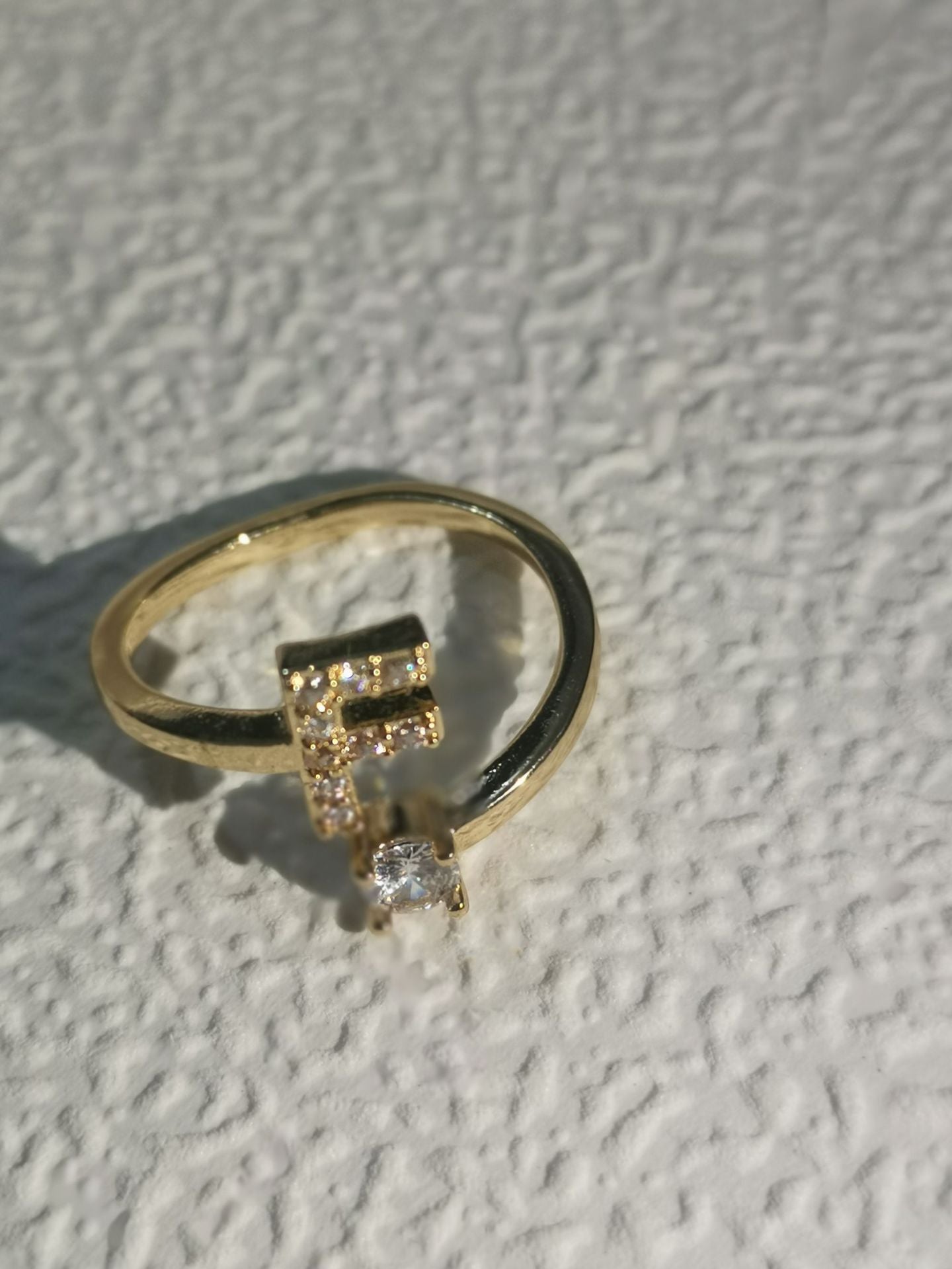 Trendy Zircon Micro-Inlaid Letters Jewelry Ring