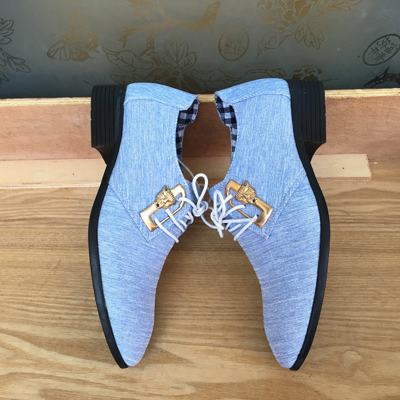 Men's Breathable Fabric Pointed Toe Dress Shoes