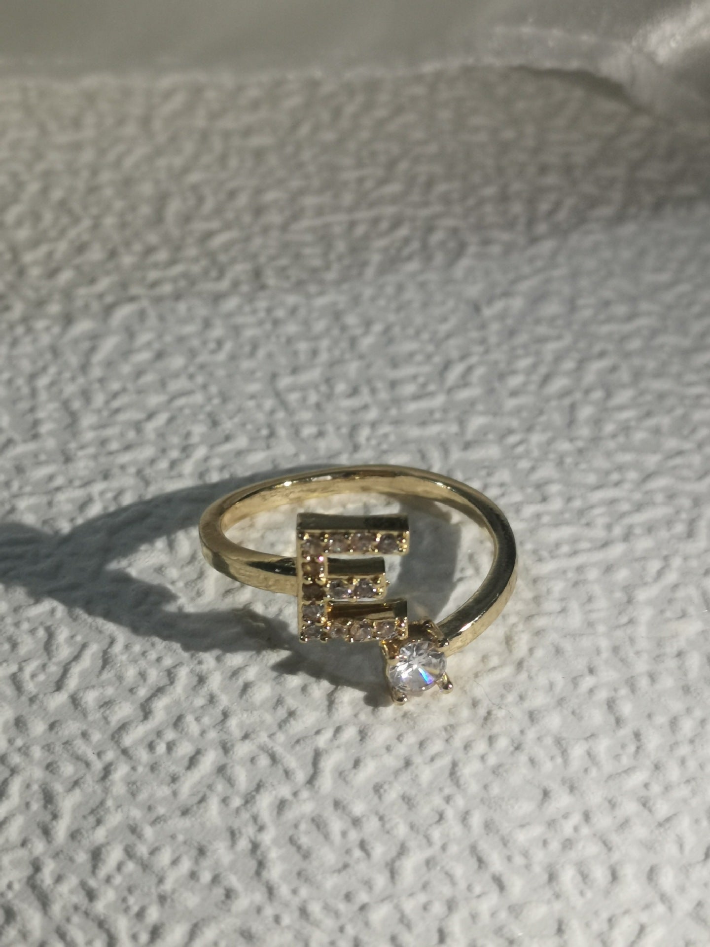 Trendy Zircon Micro-Inlaid Letters Jewelry Ring